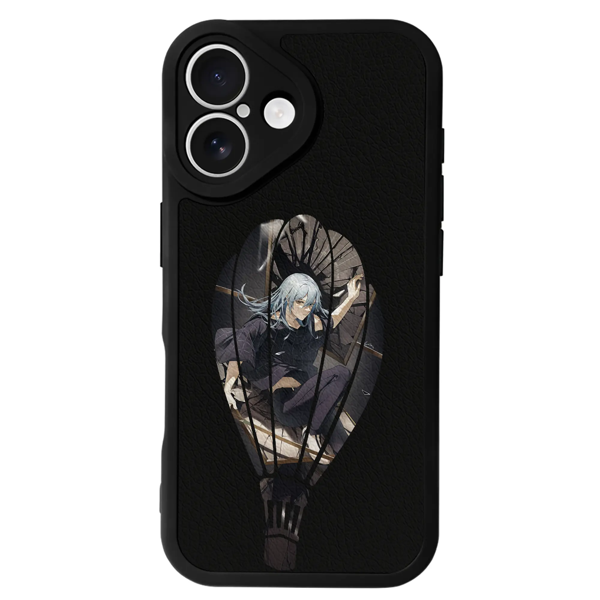 呪術廻戦 グッズ,真人 - IPhone 16シリーズ対応 ・ シリコンスマホケース ・ レザー調 ・ 高精度フィット ・ 耐衝撃 ・ ワイヤレス充電対応 ・ 精密カット